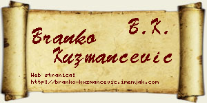 Branko Kuzmančević vizit kartica